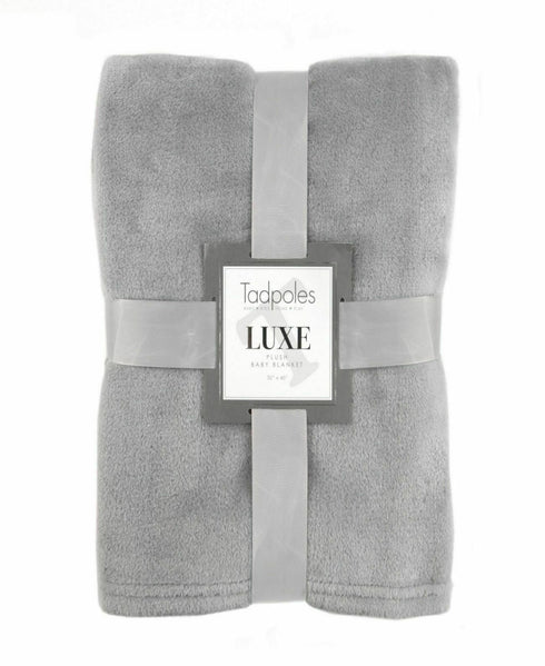Sleeping Partners Tadpoles Luxe Plush Baby Blanket 30" x 40" Gray
